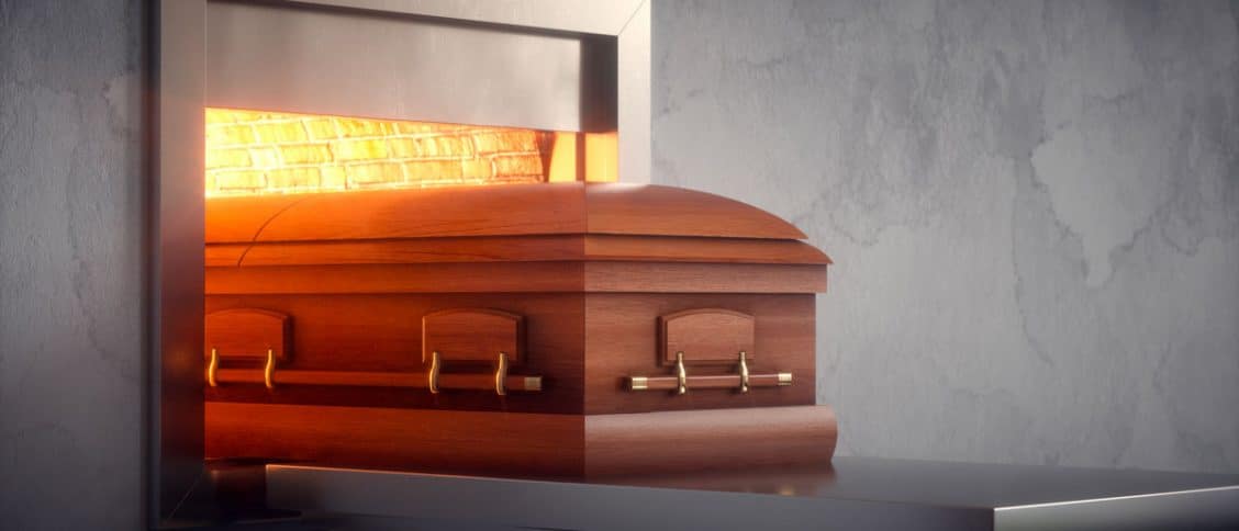 Cercueil dans un crématorium