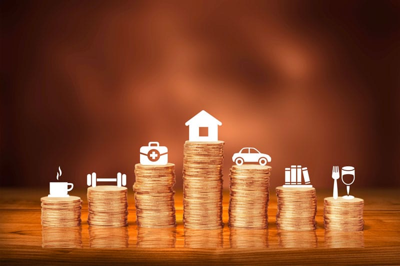 Icônes représentant l'argent dépensé dans la vie d'un défunt 