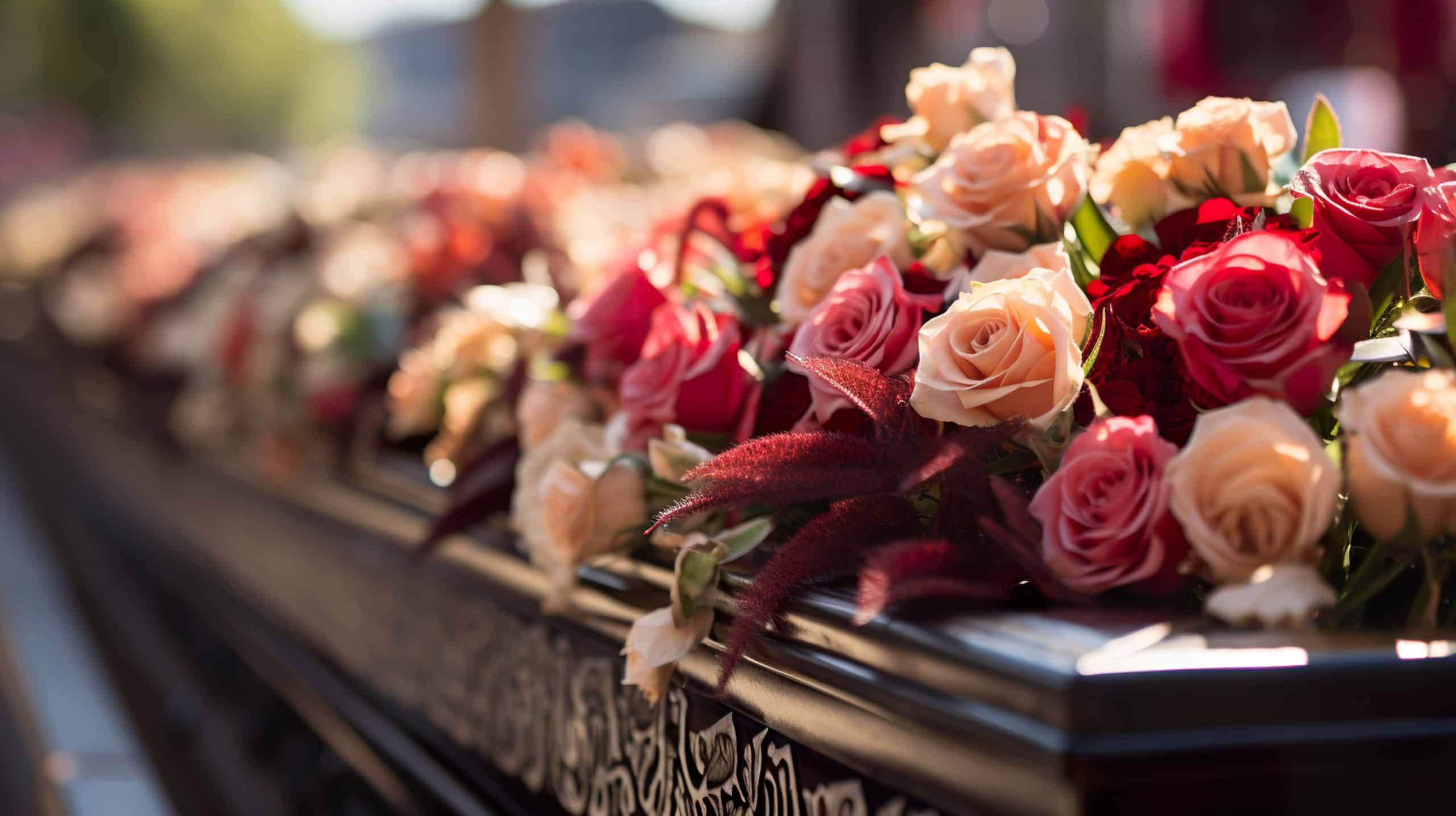 fleurs ornant un cercueil